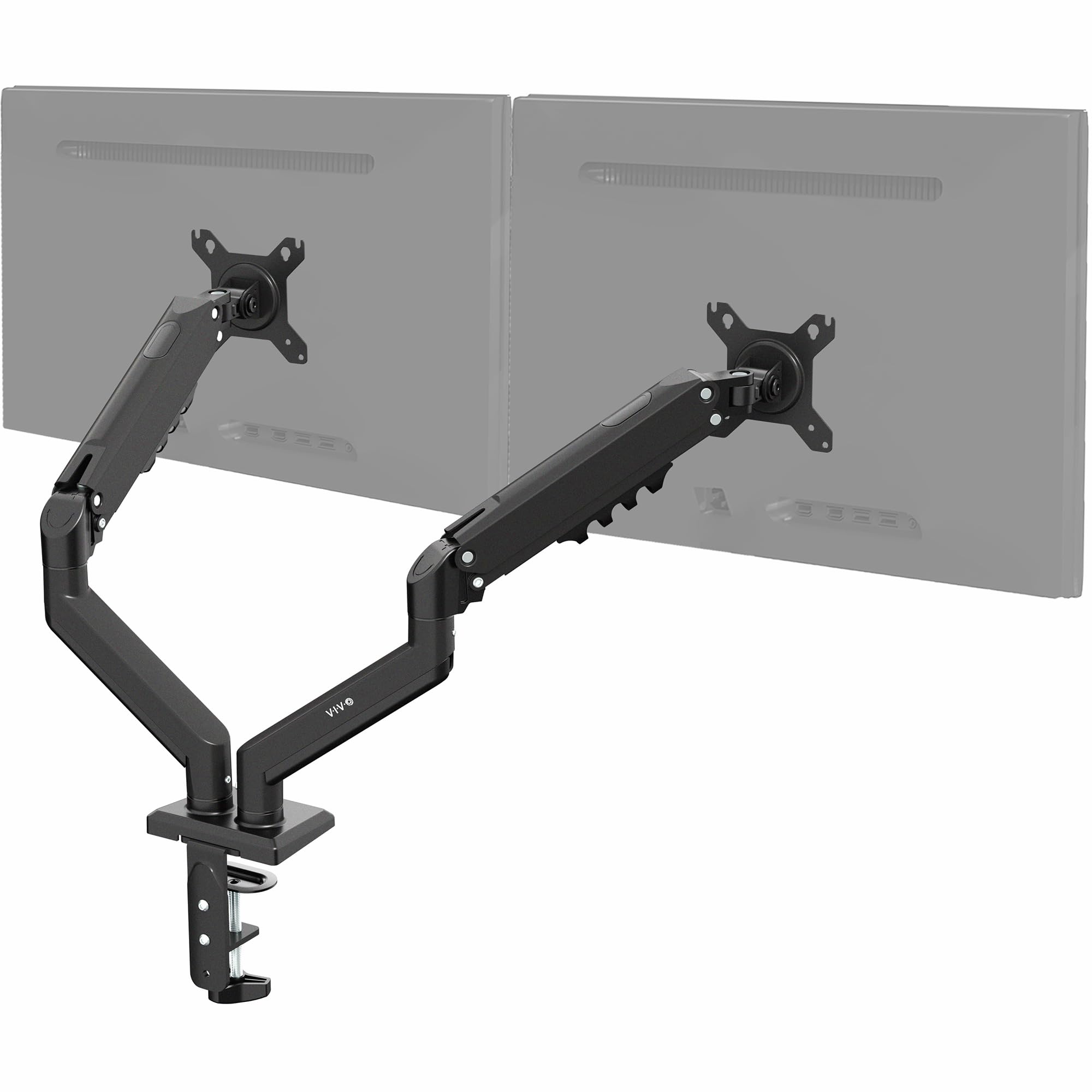 VIVO Aluminum Articulating Dual Monitor Arm for 13 to 30 inch Screens, Desk Mount Tension Spring Monitor Stand for 2 Screens, Black, STAND-V102O