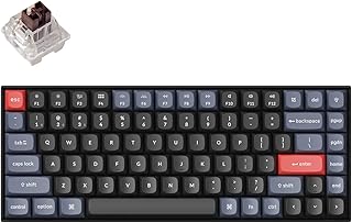 Keychron K2 Pro 75% Layout RGB Backlight Hot-Swappable Wireless/Wired Mechanical Keyboard, QMK/VIA Programmable Macro with Keychron K Brown Switch PBT Keycap for Mac Windows Linux Plastic Frame