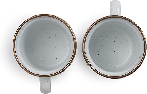 Vista 129 de Barebones Plato profundo esmaltado – Juego de 2 platos llanos – Juego de platos de acero inoxidable horneado acabado a mano – Juego de cocina