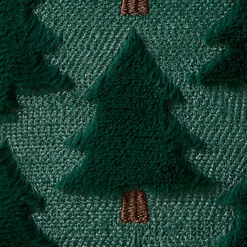 Image of Allorry Christmas Pillow Covers 18x18 inch Set of 2 Christmas Decorations Soft Plush Faux Fur Wool Green Christmas Tree Throw Pillow Cases Winter Holiday Decor for Sofa Living Room PT-012P18