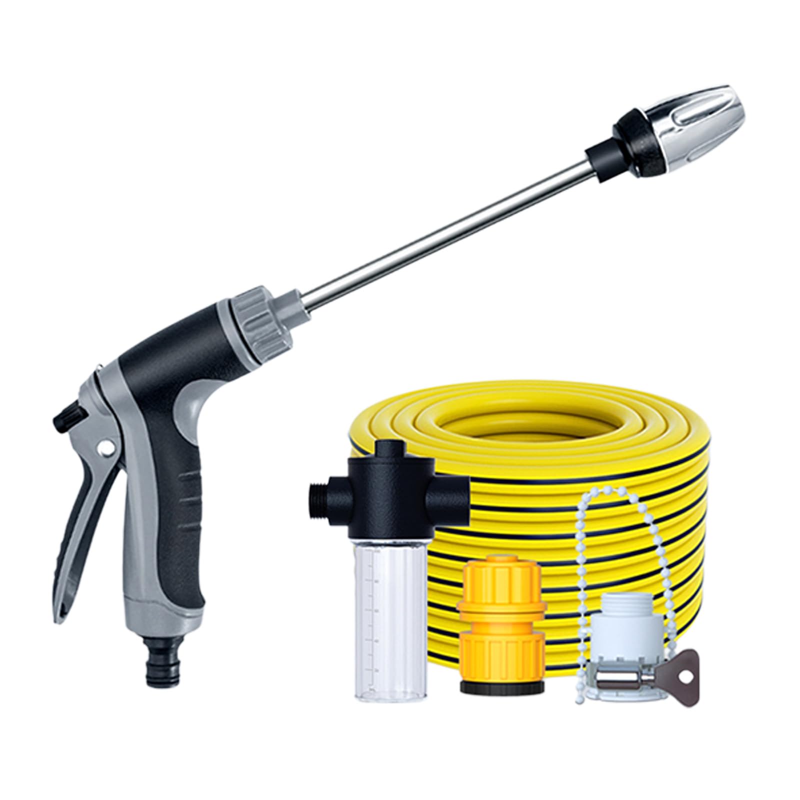 Multi Surfaces High Pressure Cleaning Tool with 2 Sprayed Modes for Driveways Gutters Flower Beds Garden Maintenance Ergonomic Hose Nozzle
