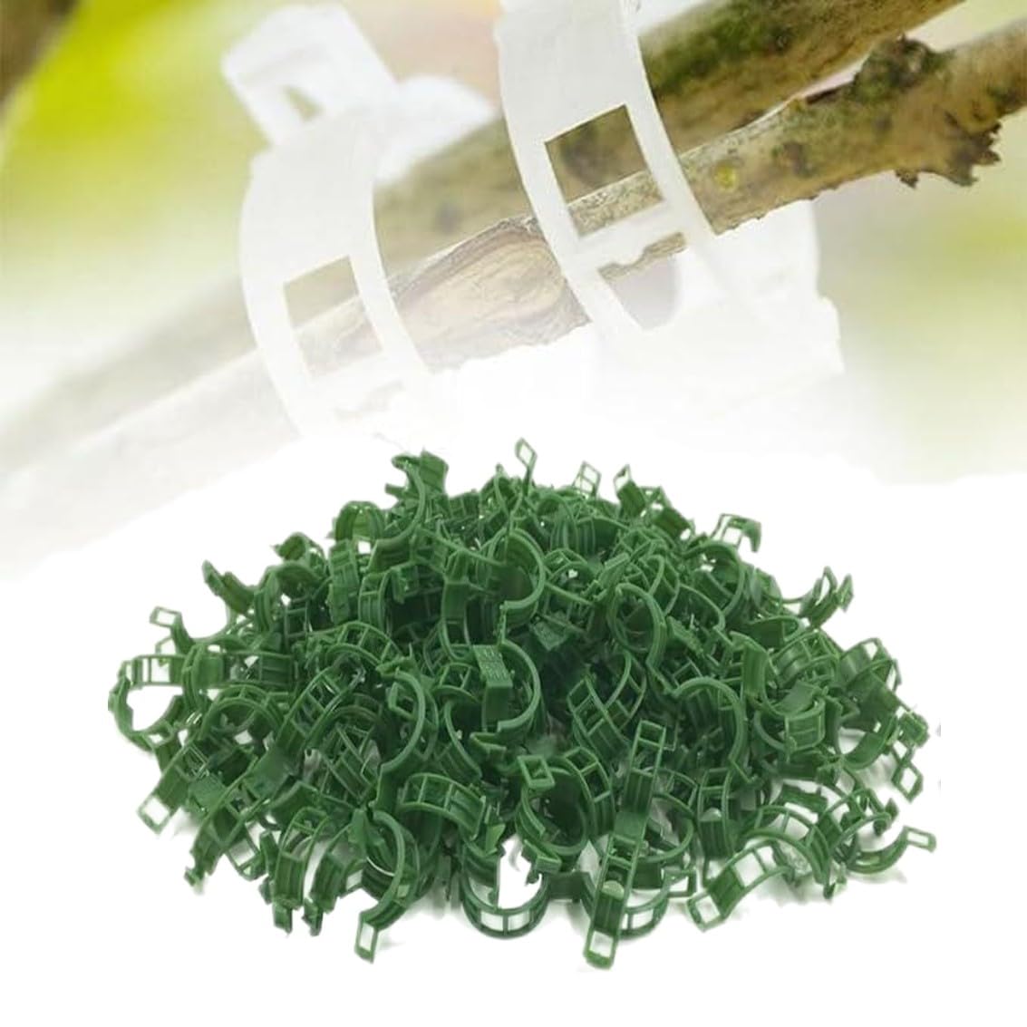 Ehoter Green-100Pcs Secured Plastic Plant Clip Plant Fixing Clips Tomato Clips Plant Clips For Climbing Plantsgarden Clips Plant Support Clips Plant Vine Clips Plant Support Garden Clip Vine Fixing Clip (Green-100Pcs)