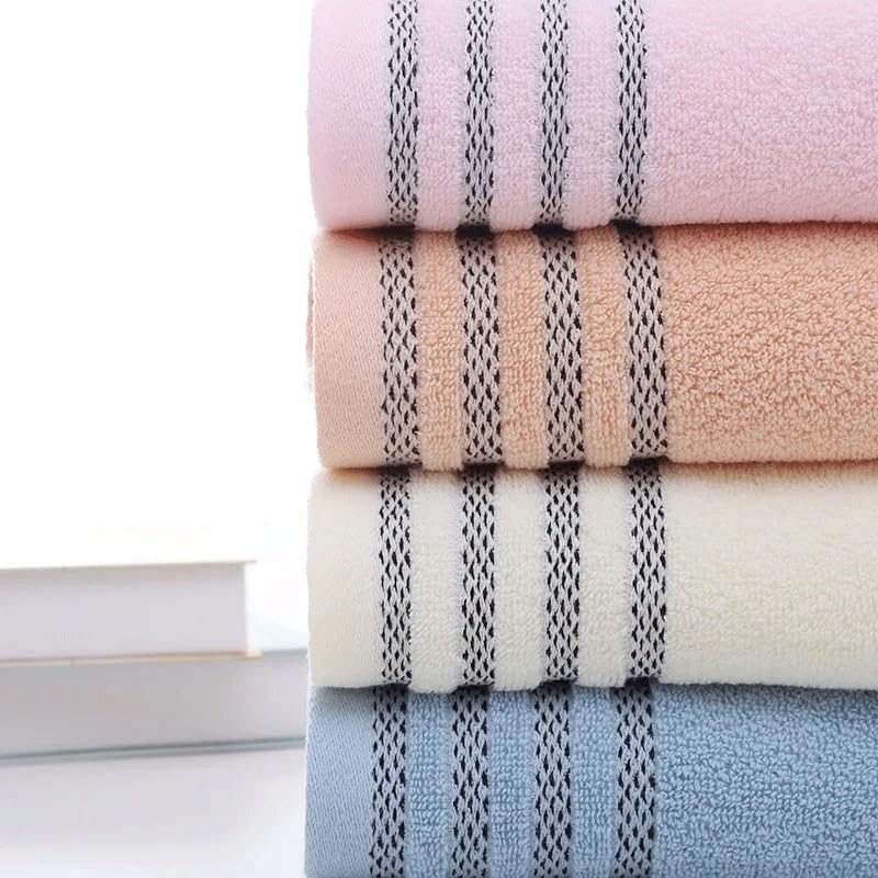 Serviette de bain en coton à rayures crème douce - 4