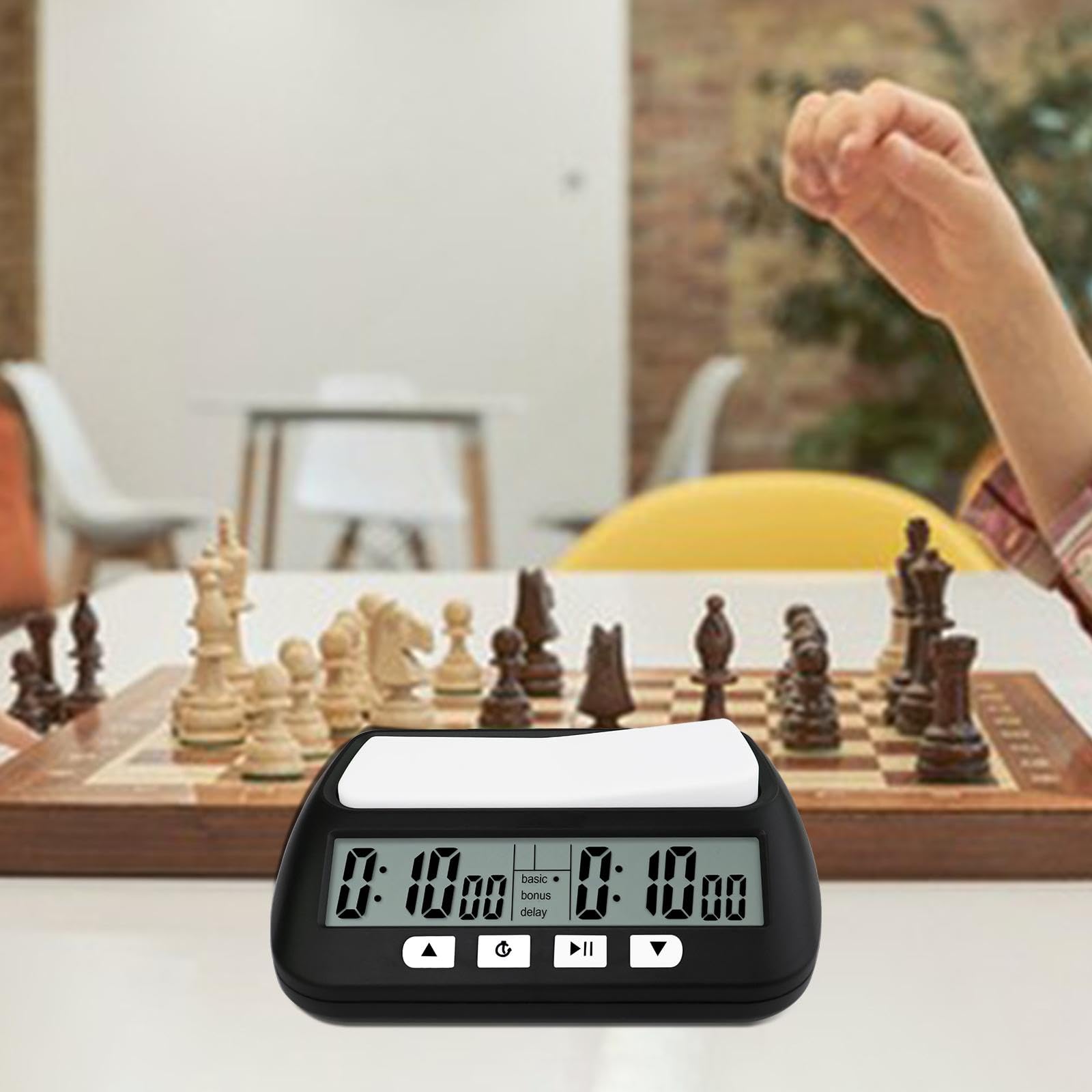 Qianly Reloj de Ajedrez con Cronómetro para Competiciones Internacionales, Negro