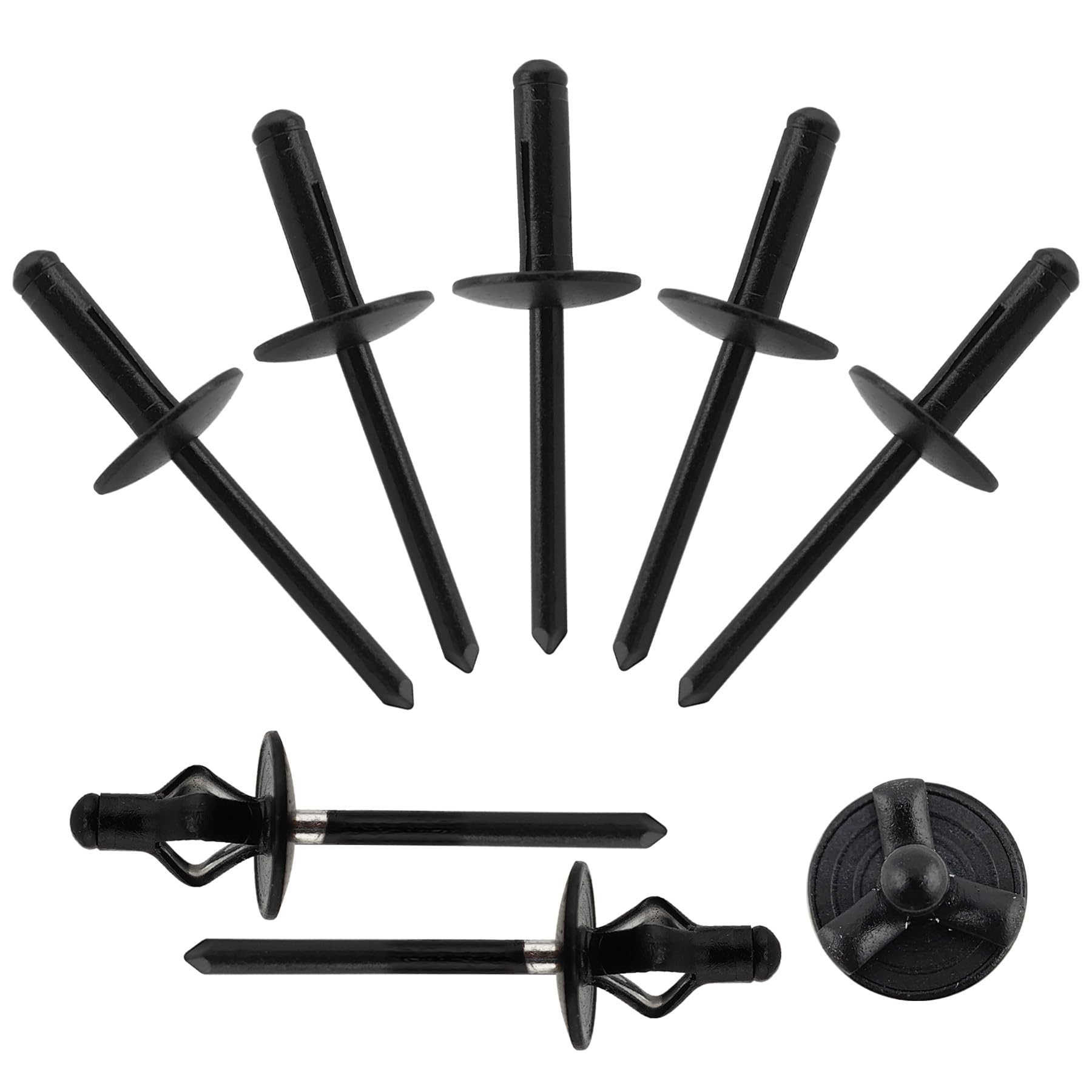 Tri-Fold Rivets - Black, 3/16"x3/4" -26 Tri-Fold Rivets - Black, 3/16"x3/4" -26