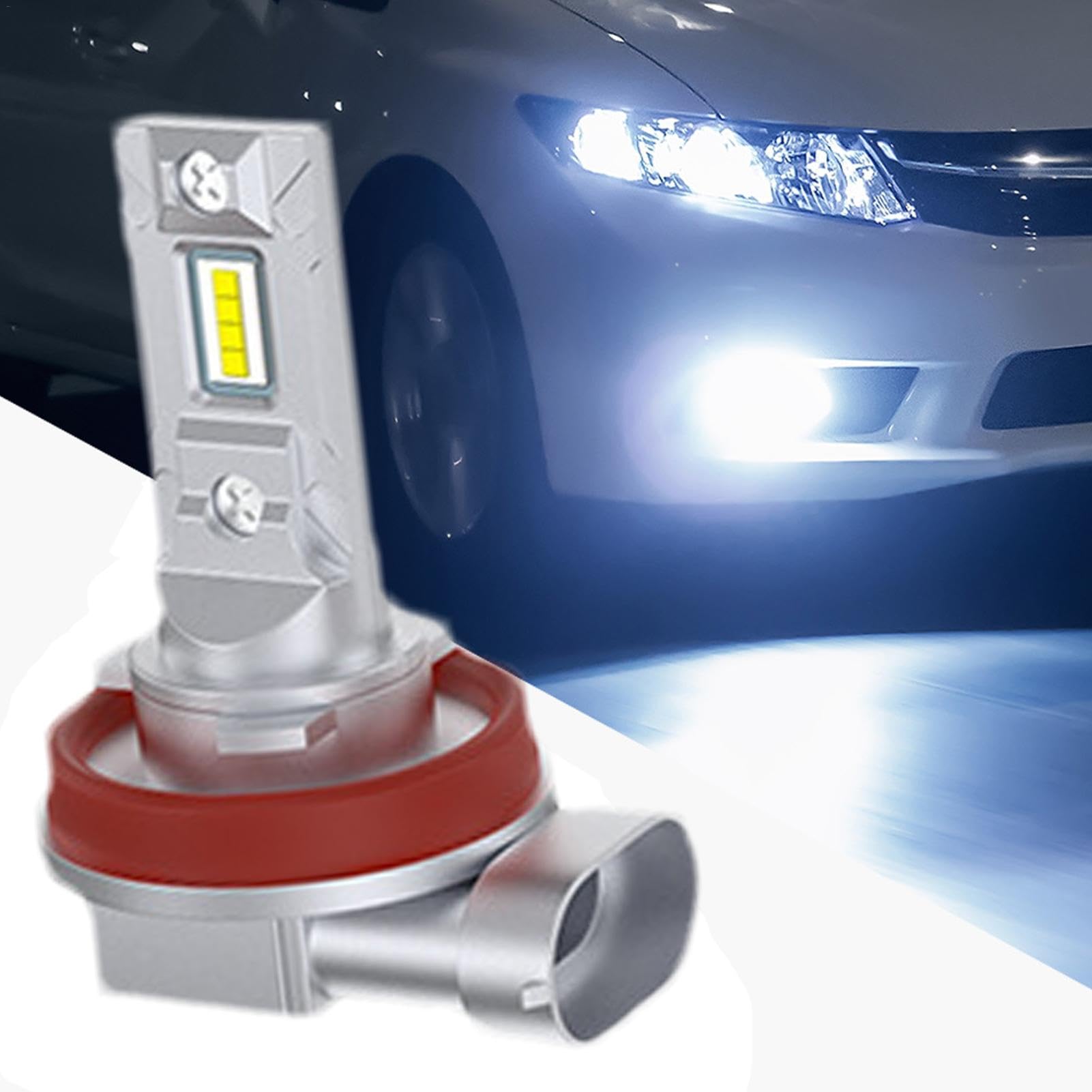 Generico Lampadina fendinebbia H8, faro LED H8 | Luce di marcia diurna 12V 6000K ad alta luminosità - Lampadina per fari 'auto, fendinebbia per un'ampia gamma di visione