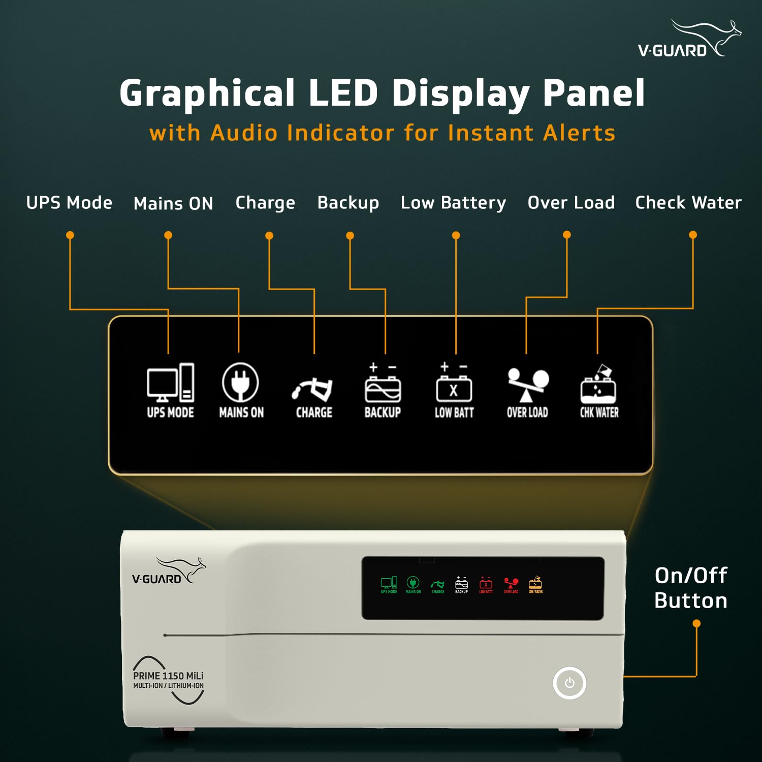 V-Guard Prime Inverter: 1000VA Backup Power -6