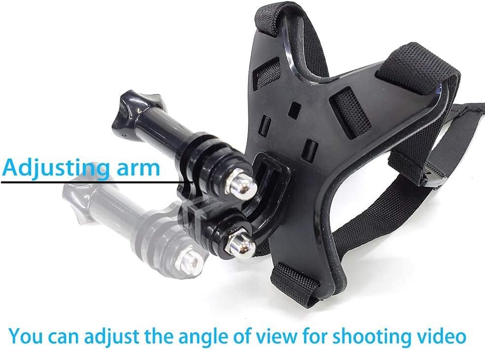 Special QKOO Motorcycle Helmet Chin Strap Mount for GoPro Hero 10, 9, 8, 7, 6, 5, 4, Session, 3+, 3, 2, 1, Hero (2018), DJI Osmo Action, AKASO, SJCAM, Xiaomi Yi Action Cameras