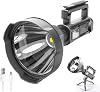Super Bright Rechargeable Spotlight, Handheld Tactical Flashlight 4 Modes High Power Portable Waterproof LED Searchlight USB Output P90 Camping Torch for Outdoor P90-Large Size