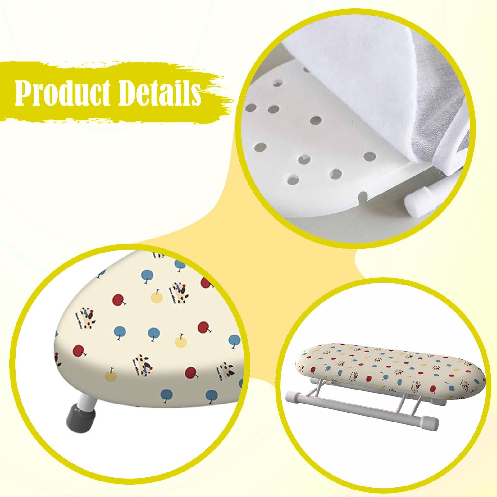 Tabla de Planchar Pequeña de, Lavable, con Funda Extraíble, Compacta, Regalo para Mamá, Tabla de Planchar Plegable para El Hogar, Sala, con Tabla de Mangas, Individual