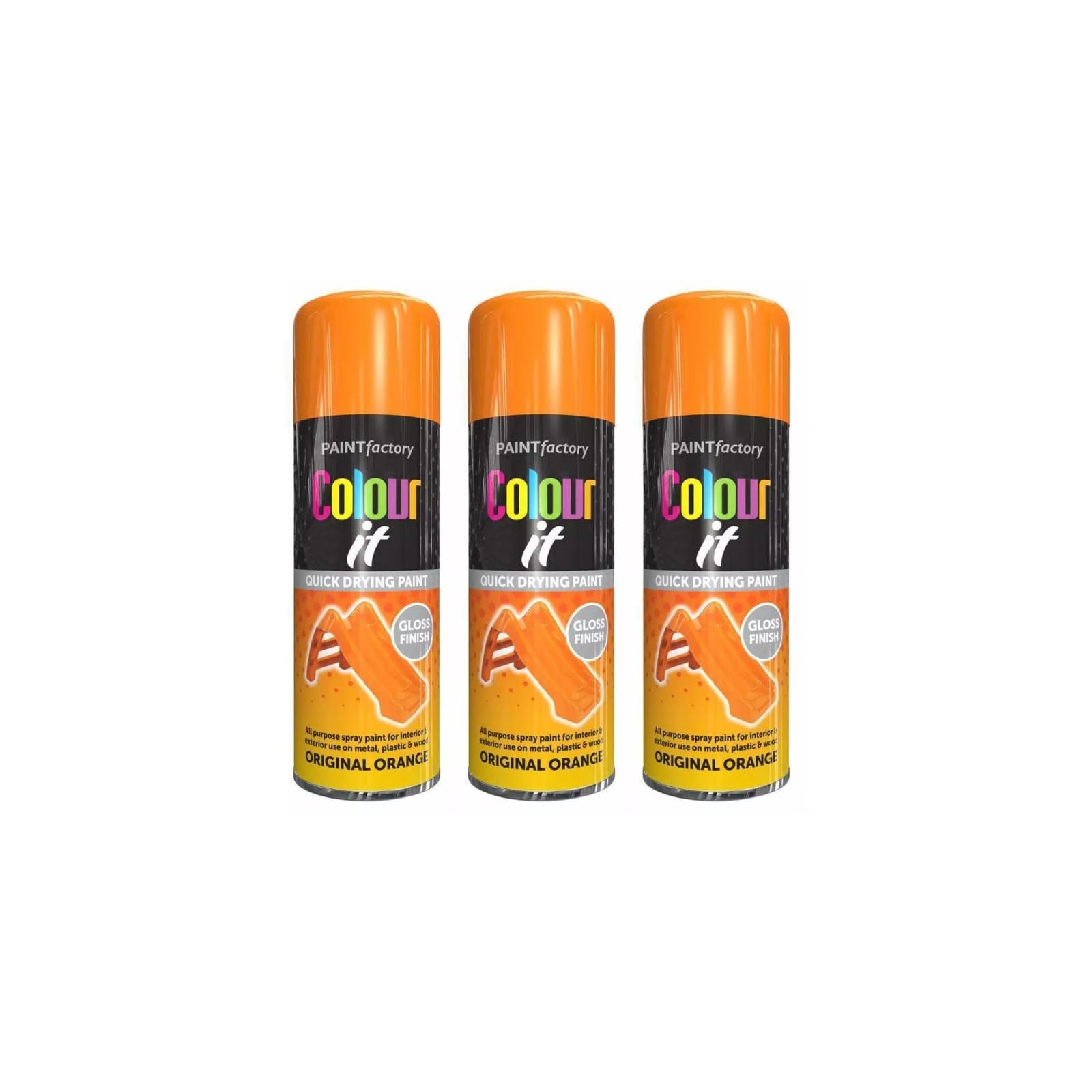 YSAMAX Orange Gloss Spray Paint, Aerosol Form, Quick-Drying Formula, Long-Lasting, Durability, Both Indoor And Outdoor Projects, Stunning Appearance With Excellent Coverage (3PCS)