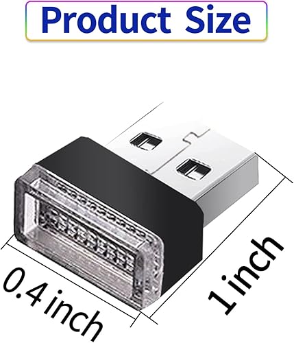 Miytsya 4 lámparas USB LED para el interior del automóvil decoración nocturna mini USB kit de iluminación ambiental carga para luces LED interiores