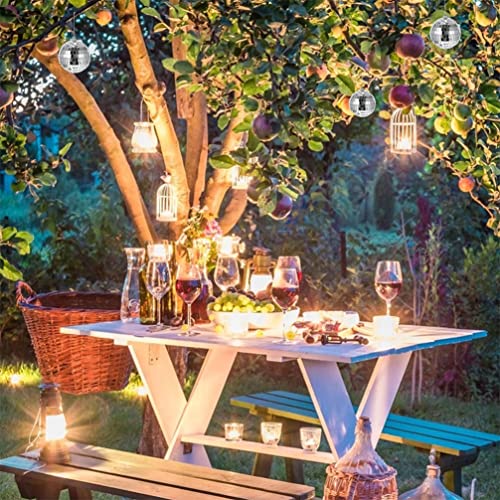 Adornos de espejo plateados NUOBESTY, 18 piezas para árbol de Navidad, decoración festiva para bodas, fiestas y reuniones miniatura 5