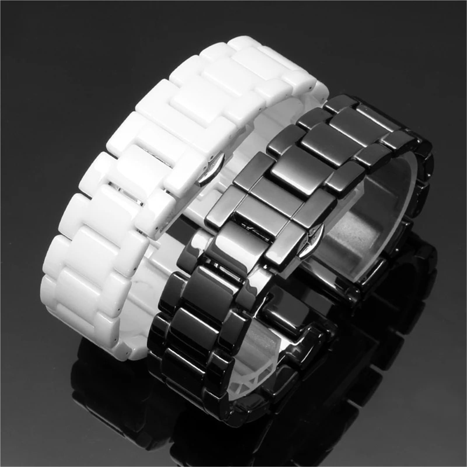 Cinturini for Orologi in Ceramica Bianca da Uomo e da Donna, da 14 mm, 16 mm, 18 mm, 20 mm e 22 mm