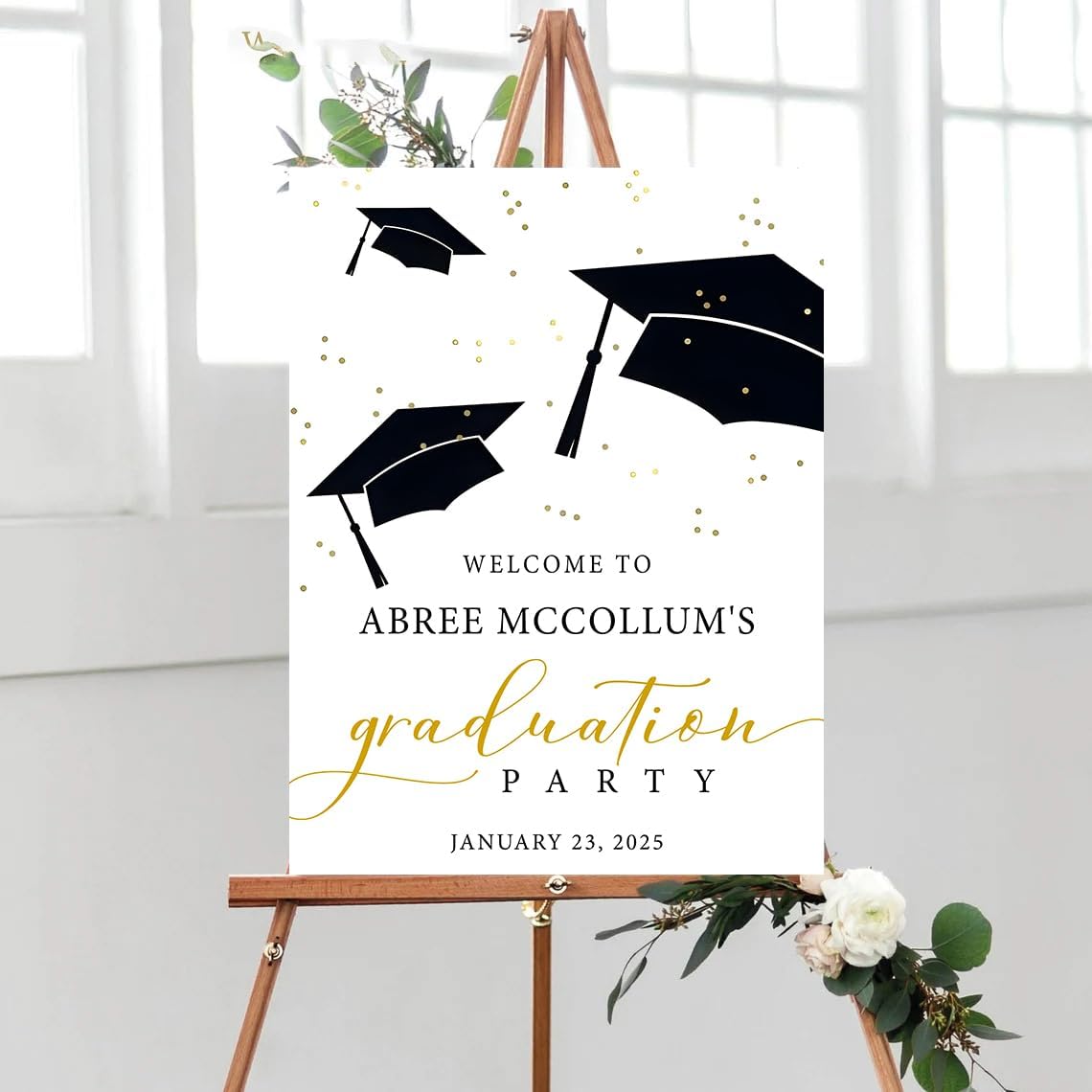 Personalized Graduation Party 2026 Yard Sign, Class of 2026 Outdoor Lawn Display for Grad Celebration Event Entrance Decoration, Waterproof Corrugated Plastic Sign with Single or Double Sided #9