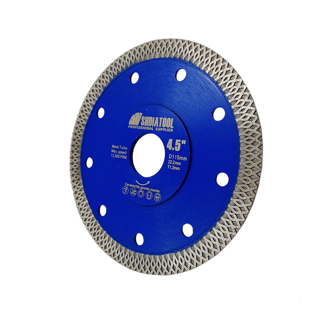 Shdiatool - Disco diamantato per sega circolare, per piastrelle in marmo, diametro 115 mm, confezione da 5