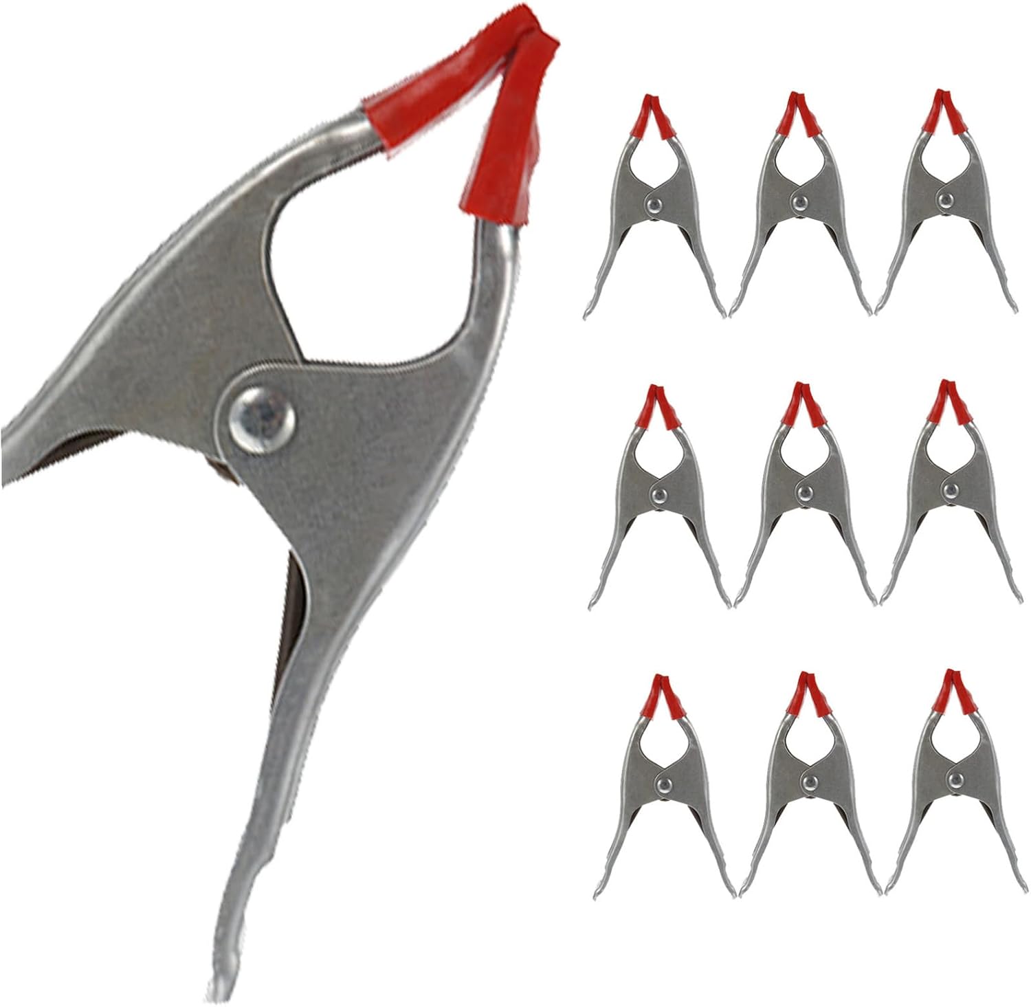 10pcs Thickened A-shaped Carpentry Clamps Iron Woodworking Spring Clips Strong Holding Power for Wood and Stone Fixing Tools