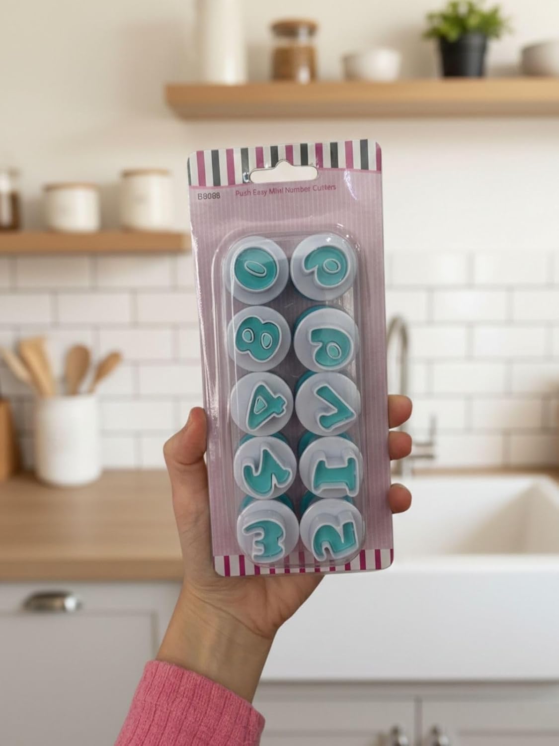 Number Cookie Cutters and Fondant Cutters Set, Biscuit Cutter Dough Stamps for Baking, DIY Cake and Cookie Decorating, 0-9 Digits