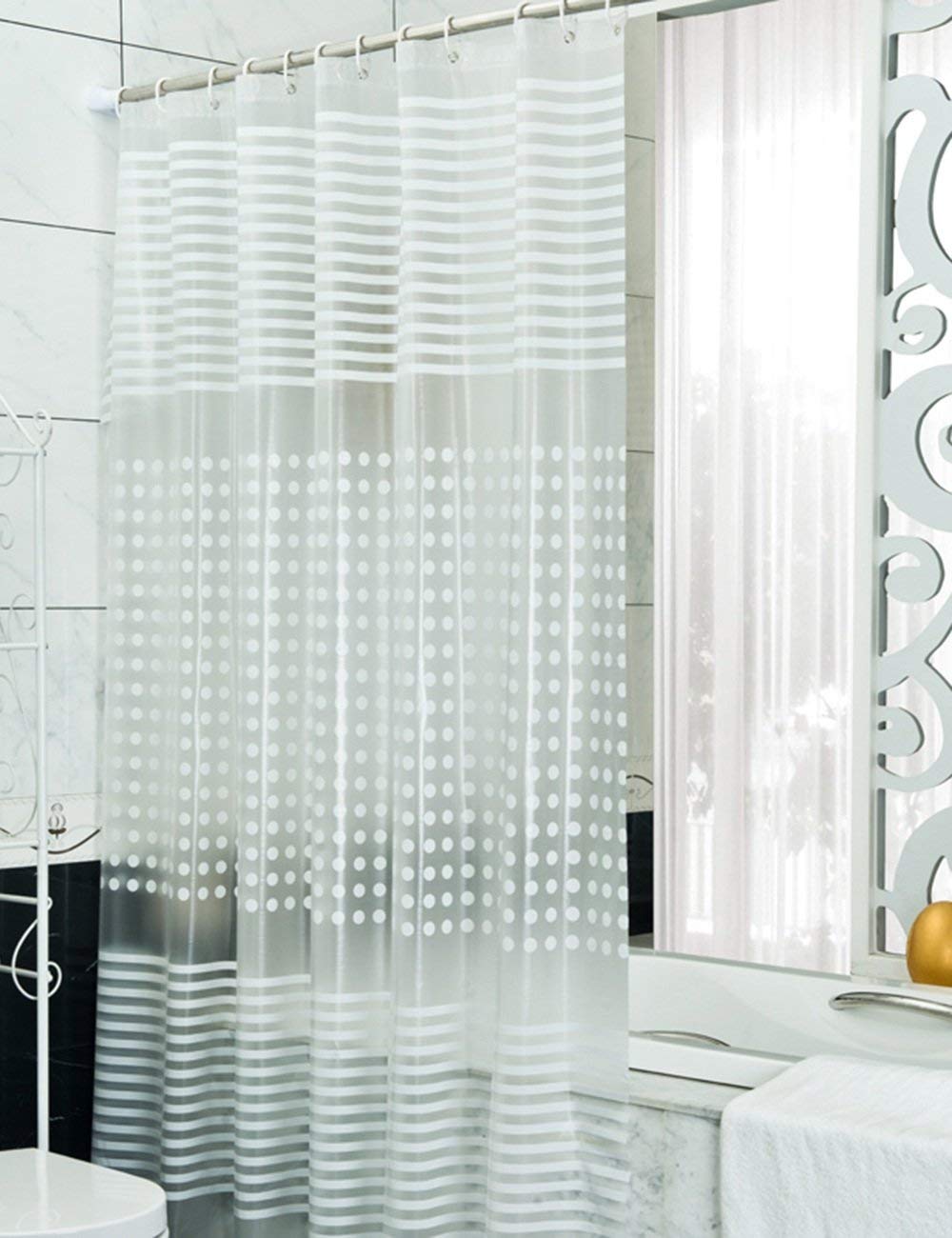 Mu Household - Cortina de ducha impermeable para baño, estilo europeo, cortina de baño (una variedad de tamaños opcionales)