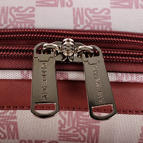 Steve Madden Designer Luggage Collection - 3 Piece Softside Expandable Lightweight Spinner Suitcase Set - Travel Set includes 20 Inch Carry on, 24 Inch & 28-Inch Checked Suitcases (Chalet Pink)