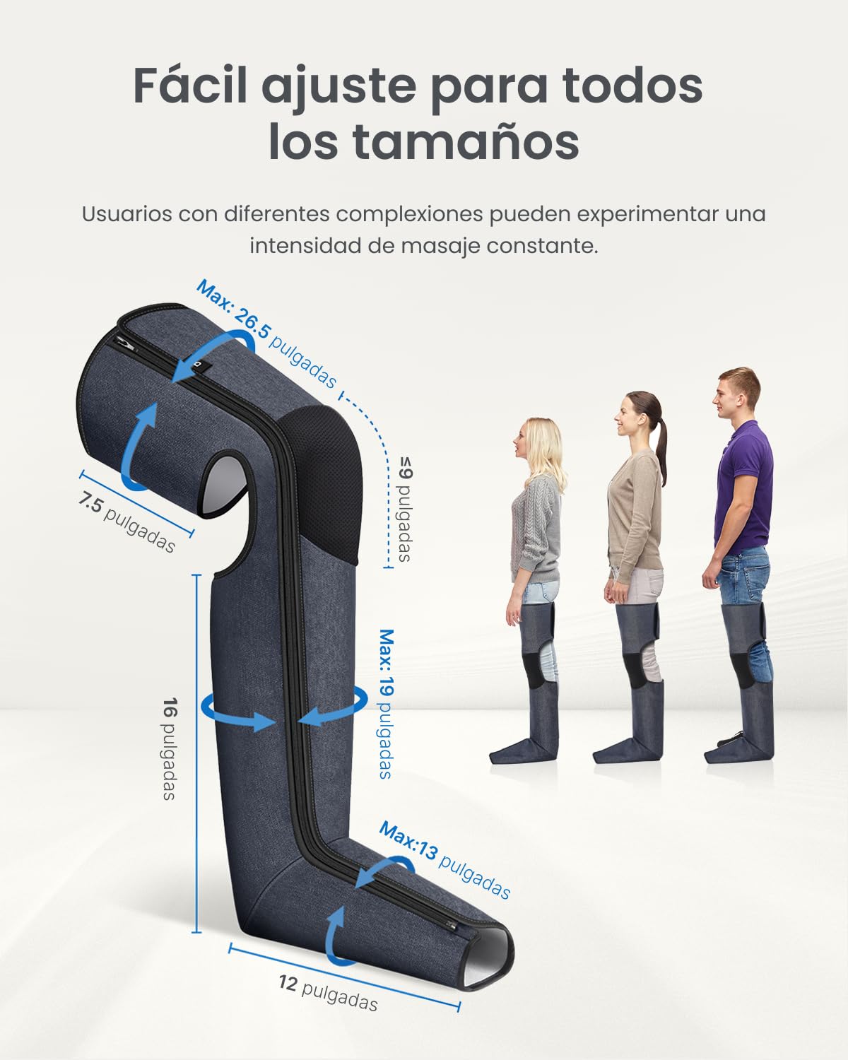 Masajeador de piernas con compresión de aire RENPHO, masaje de piernas de 360° con cobertura total, masajeador de pies y piernas con cremalleras dobles, 5 intensidades, regalo para mujeres y hombres