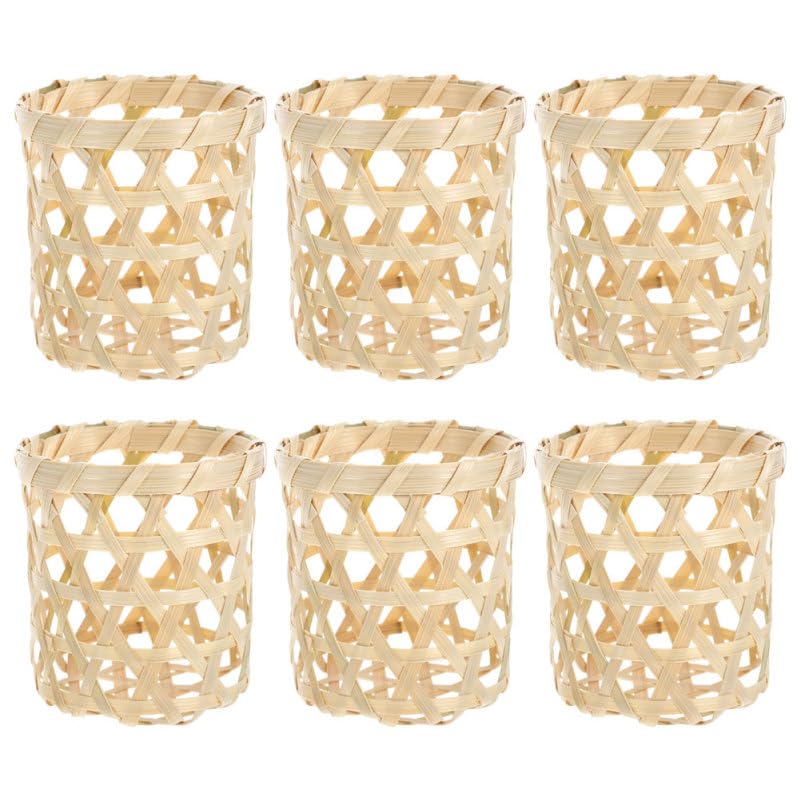 DOITOOL Small Flower Basket Candle Cup Tealight Holder Decorative Candle Basket for Table Centerpiece Vintage Style 3.15 Inch Home D Cor