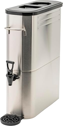 Winco Dispensador de té helado de acero inoxidable SSBD-5, 5 galones, mediano