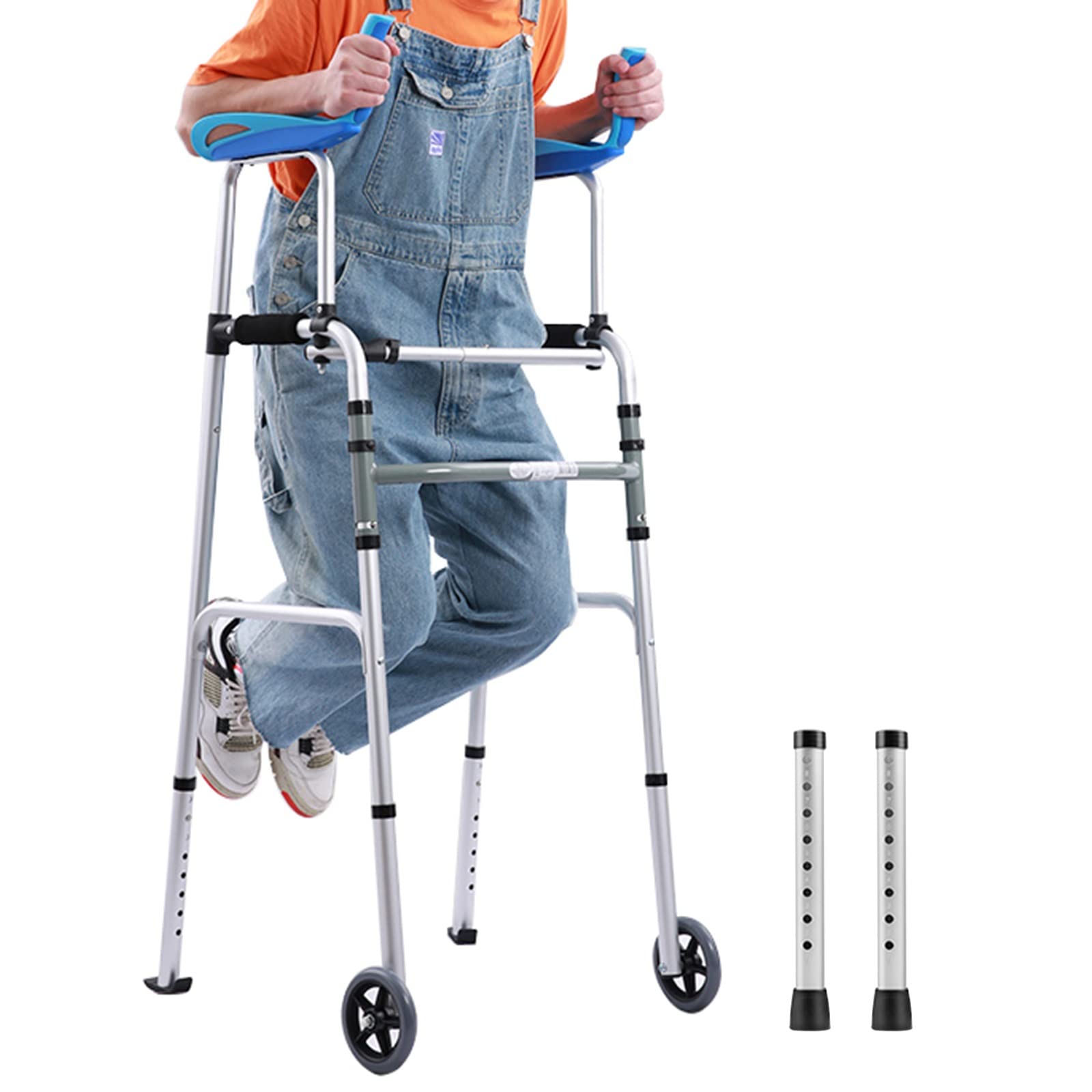 Buy RENLXFI Upright Rollator Walker for Tall Person, Deluxe Folding