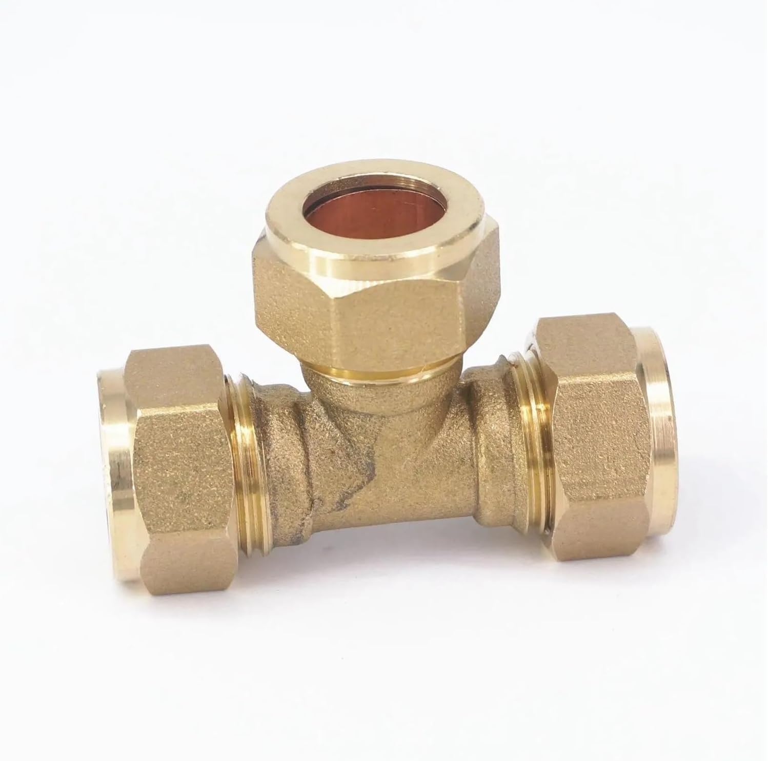 Fit Tube O/D 15mm Tee 3 Ways Brass Ferrule Fitting for Boat Marine