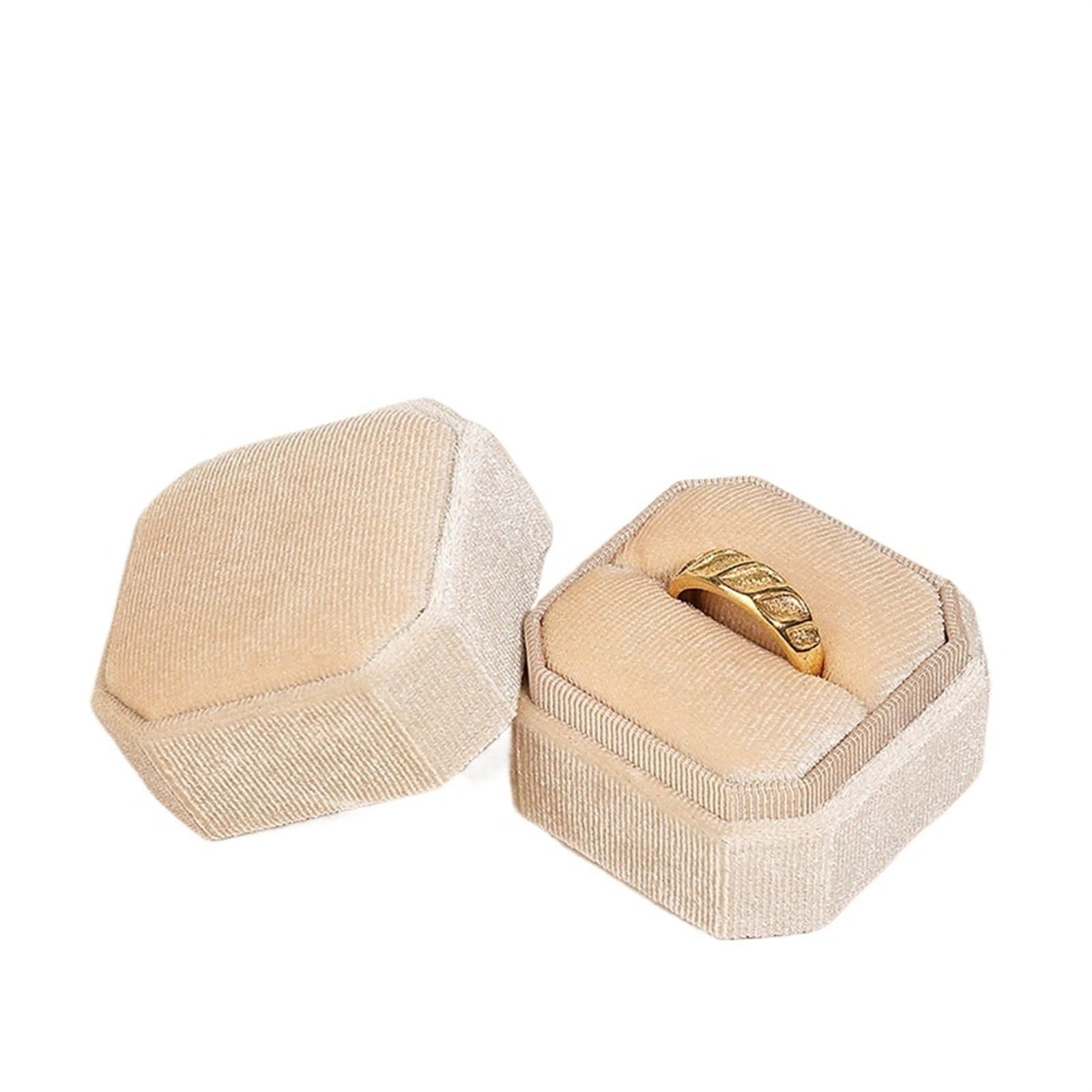 LTYKNGH Ring Box Earring Small Jewellery Organiser Ring Cases(Beige-A)