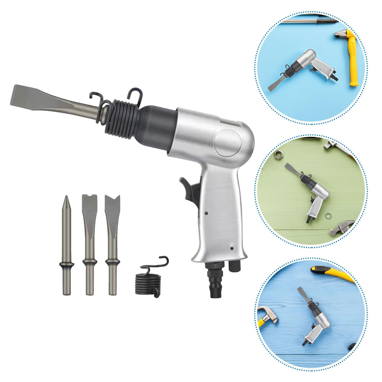 Martello Pneumatico Percussione Scalpello Pneumatico Portatile Set di Martelli Pneumatici per Rimozione Ruggine Metalli Pesanti Utensili Pneumatici per Meccanici Automobilistici