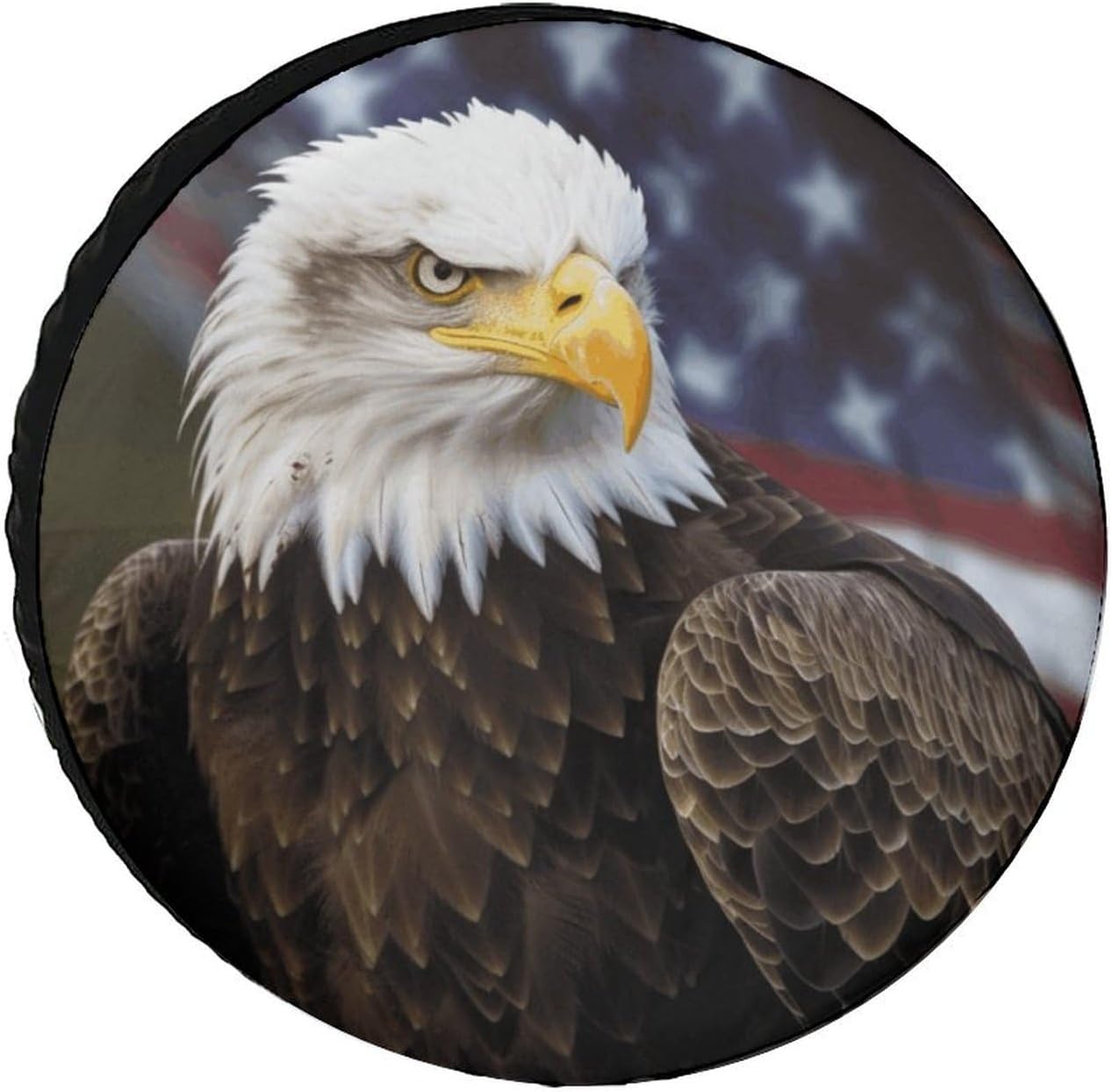 American Bald Eagle Spare Tire Cover Weatherproof Sun Protection Wheel Tire Covers Waterproof Elastic Tire Cover Dust-Proof Camper Wheel Protectors for Travel Trailer Rv SUV Truck 12inch