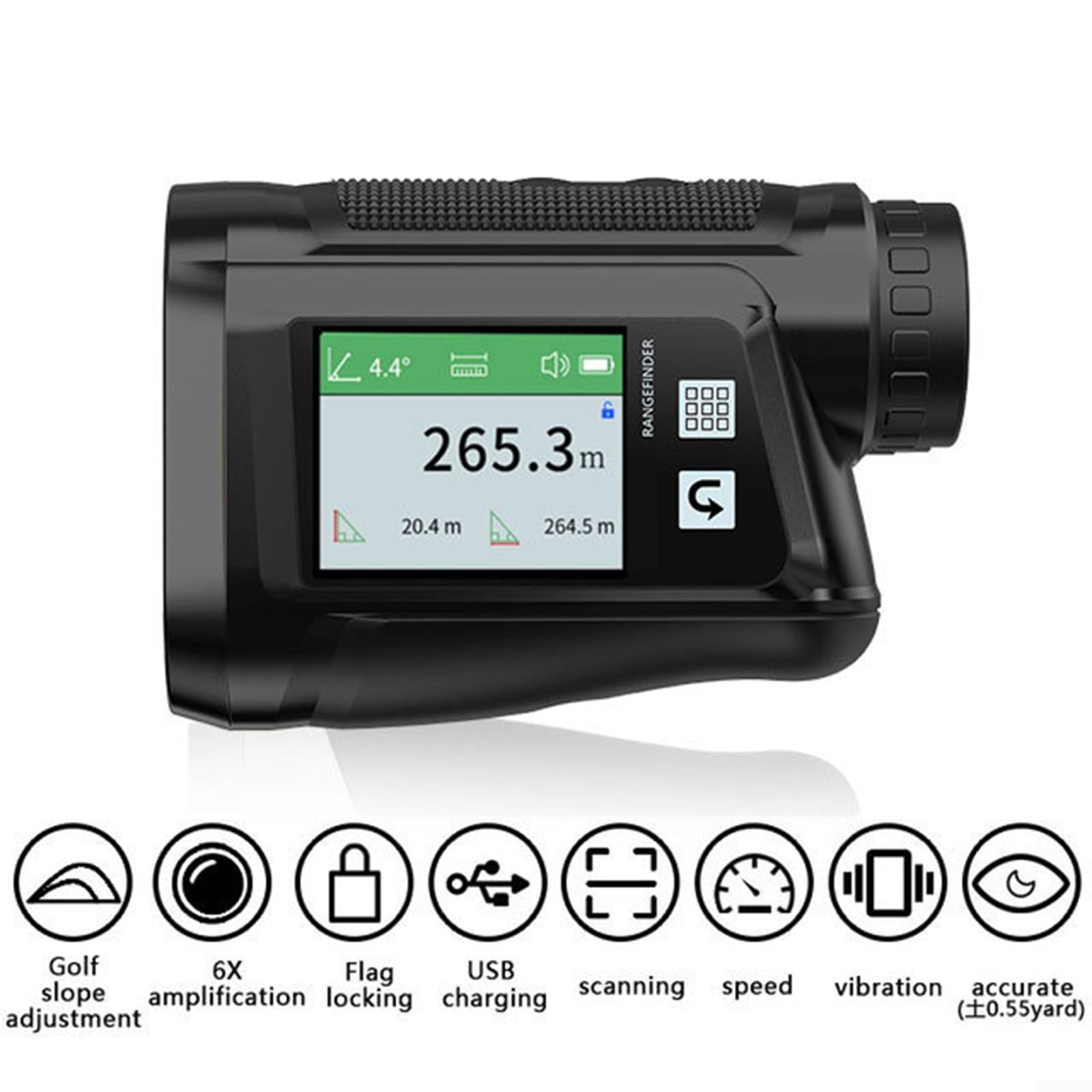 Telémetro Golf Caza 600m 6X Aumento Voz