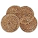 CENBOSS Beautiful Woven Placemats Round Placemats for Dining Table (Brown Wash, 11.8