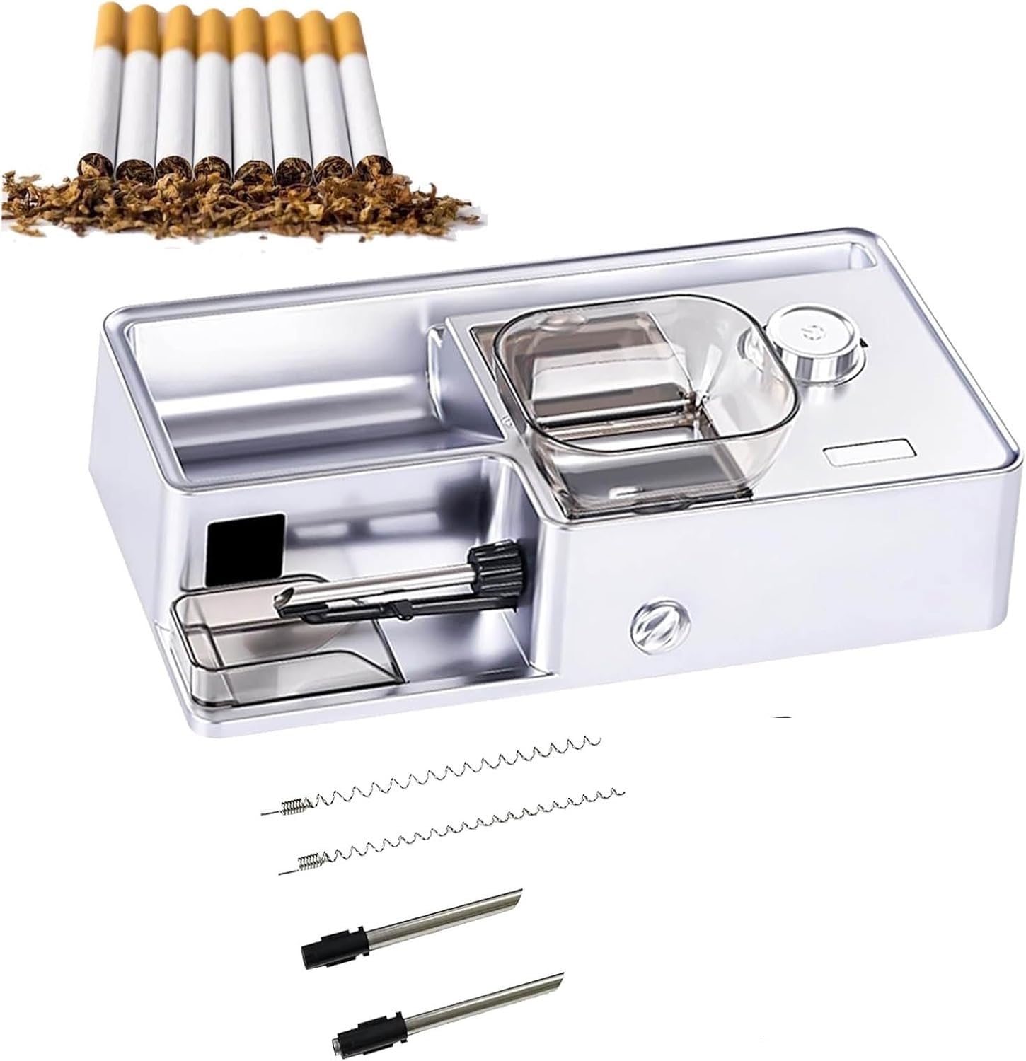 Macchina per Sigarette, con Macchina for Sigarette elettroniche con conteggio Intelligente e rilevamento Automatico, Colore Nero(Silver White)
