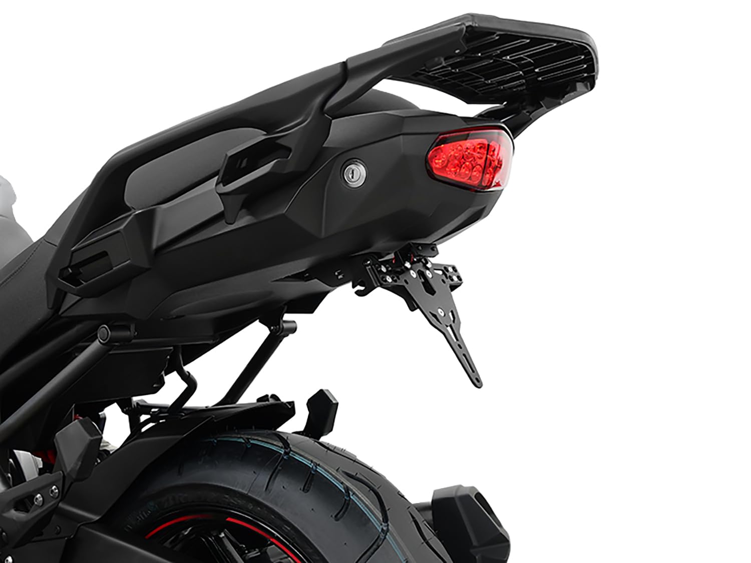 ZIEGER Pro uchwyt tablicy rejestracyjnej, kompatybilny z Kawasaki Versys 1000, rok produkcji 2017-18, Szwajcaria