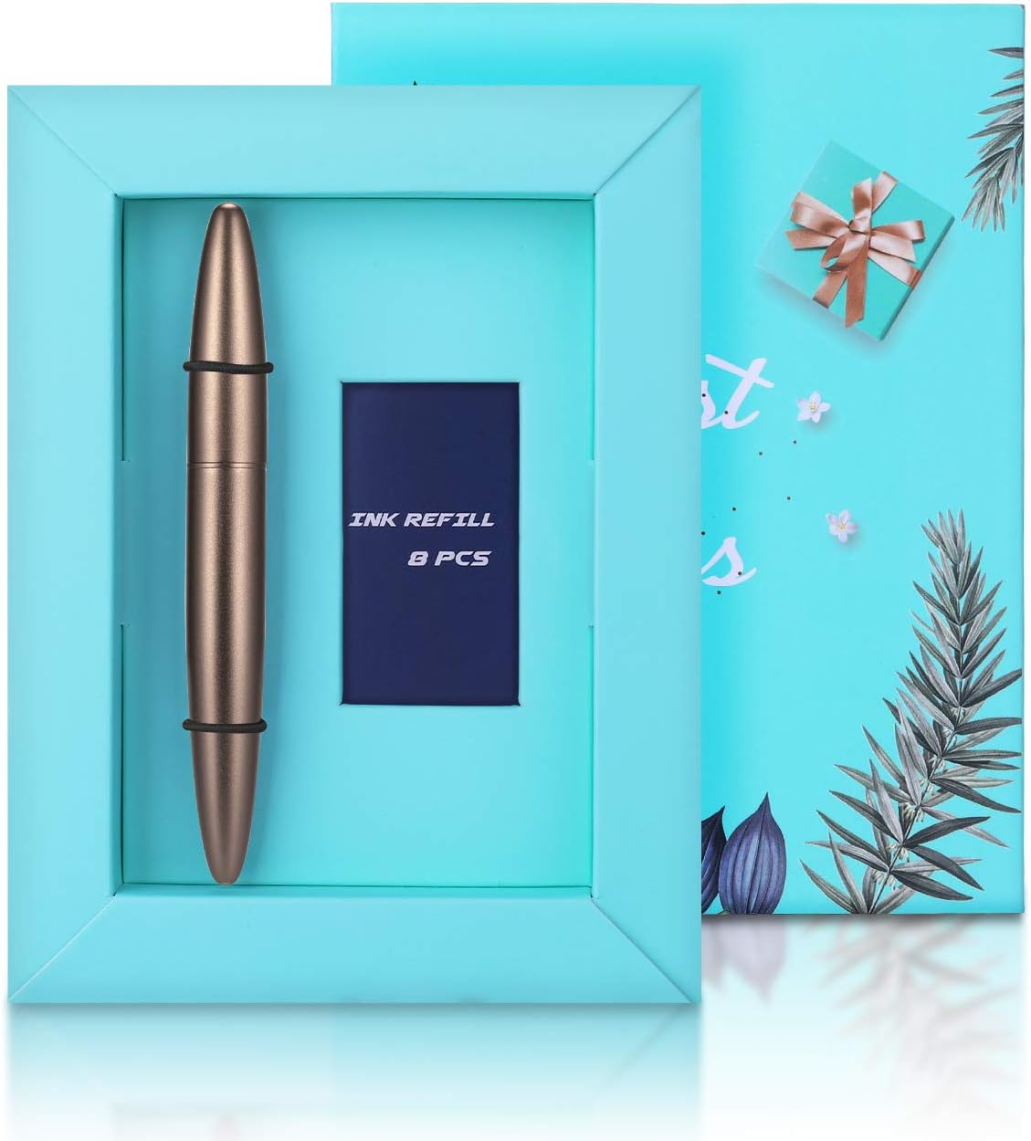 Ancolo Luxury Fountain Pen Fine Nib Modern Fashion Design with 8 Free Black Ink Cartridges & Ink Refill Converter -Smooth Writing set - Perfect for Teacher/Manager/Lawyer/Professor