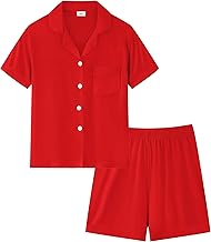 SWOMOG Kids Pyjamas Set Girls&Boys Pjs Set for Childrens Sleepwear Button-up Lounge Sets Classic Pajamas