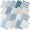 HunnmingRe 20 Pcs 10''x10'' Snowy Day Quilting Fabric Square Woodland Christmas Quiltted Fabric Bundle Winter Snowflake Precuts Printed Patchwork Supplies for Xmas DIY Sewing Craft