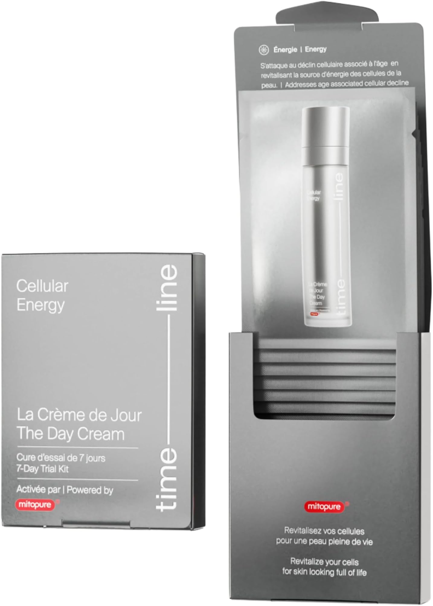 Timeline The Day Cream (7 day trial kit) powered by Mitopure (Urolithin A), Healthy Aging face cream. Clinically proven to boost skin hydration and visually reduce wrinkles. 7 sachets.