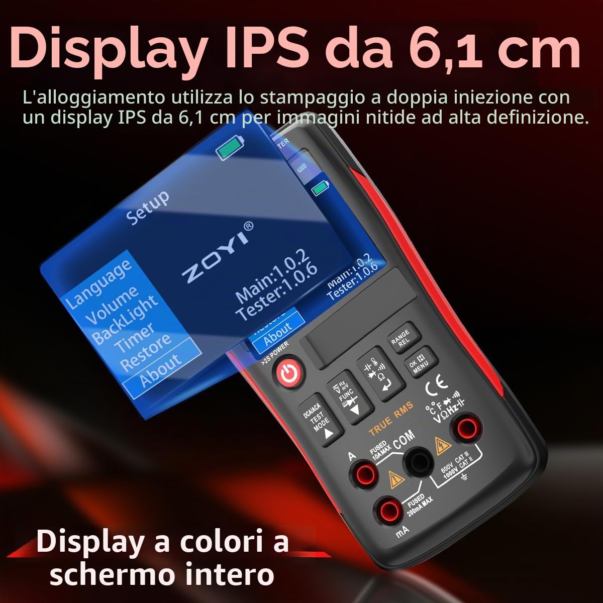 ZOYI ZT-XT1 - Multimetro digitale LCR 2 in 1 e tester transistor, per test di continuità dei diodi di resistenza alla tensione