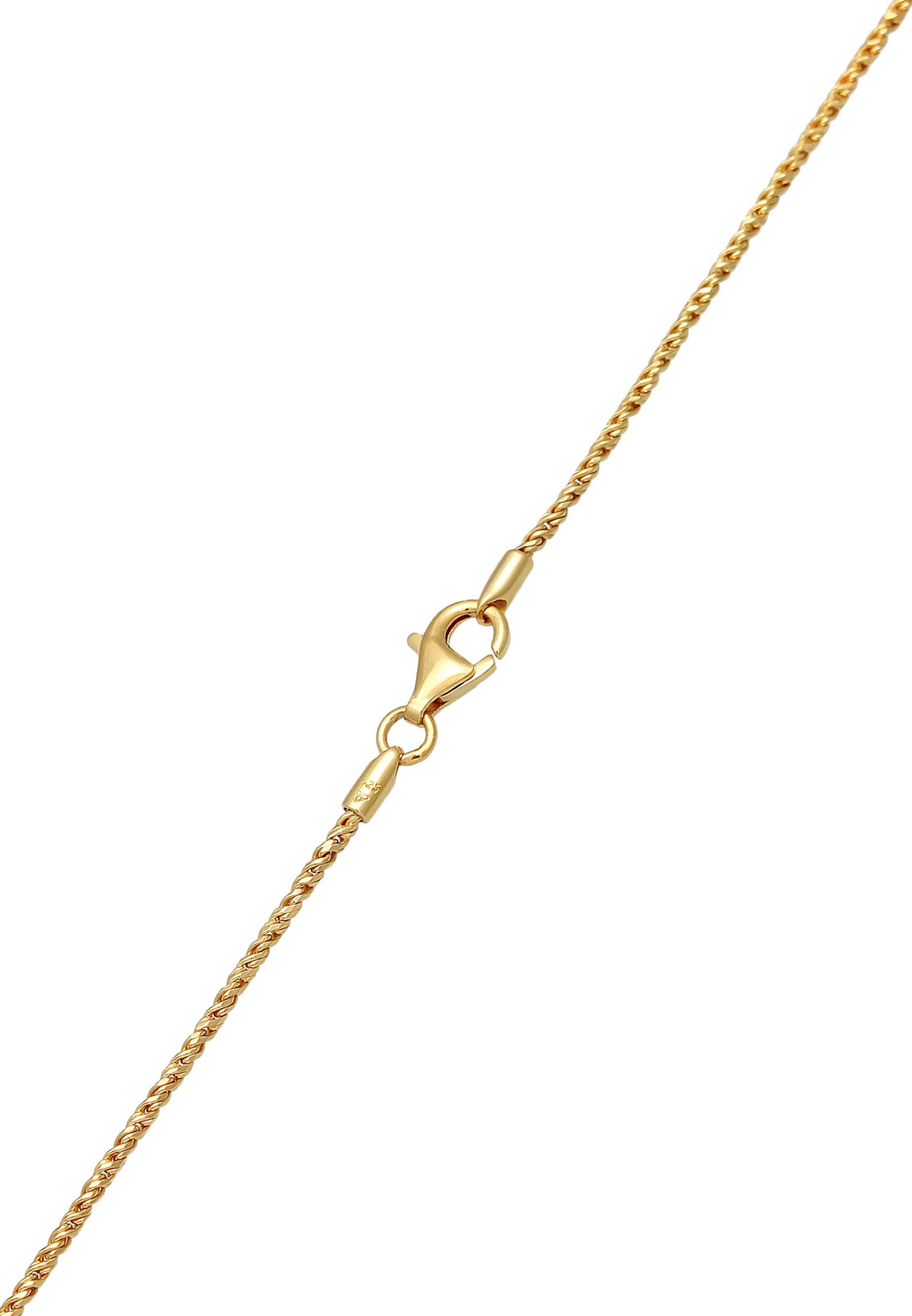 Kuzzoi Collana da uomo in argento 925, cordoncino rotondo, argento placcato oro (2 mm), collana dorata senza ciondolo, effetto ritorto