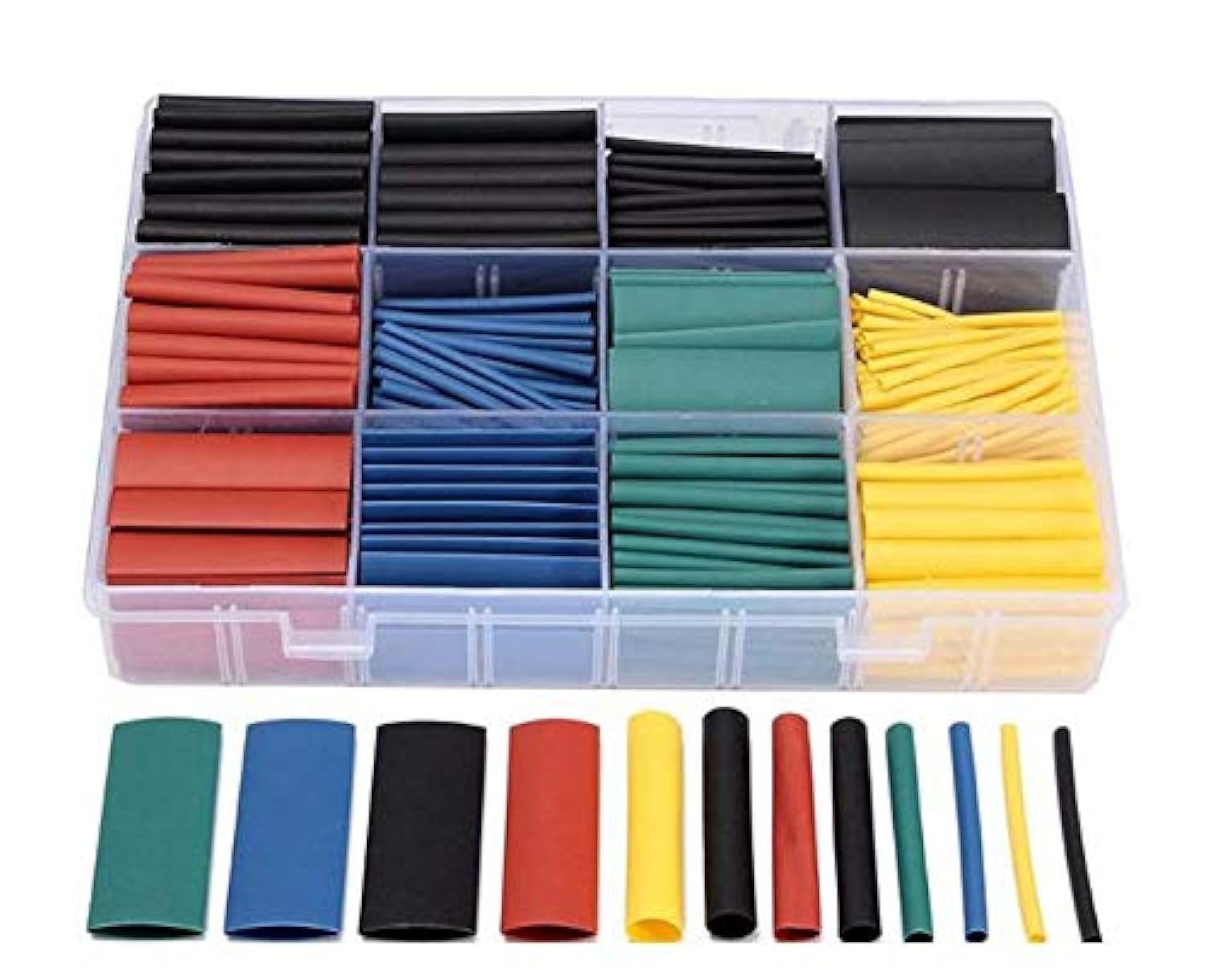 DAYONG 530pcs/set Heat Shrink Tubing Insulation Shrinkable Tube Assortment Electronic Polyolefin Ratio 2:1 Wrap Wire Cable Sleeve Kit