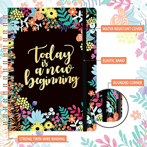 NotebookJournal-A5-Spiral-Lined-NotebookJournal-63--835-Hardcover-Back-Pocket-Elastic-Closure-Strong-Twin-Wire-Binding-with-Premium-Paper