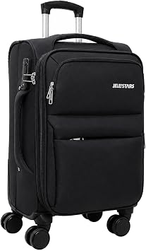 Softside Carry On Luggage & Spinner Wheel, Expandable Travel Suitcase