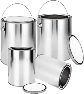 Amazon.com: AKOLAFE 4 Pack Empty Paint Cans 1 Gallon Paint Can with ...