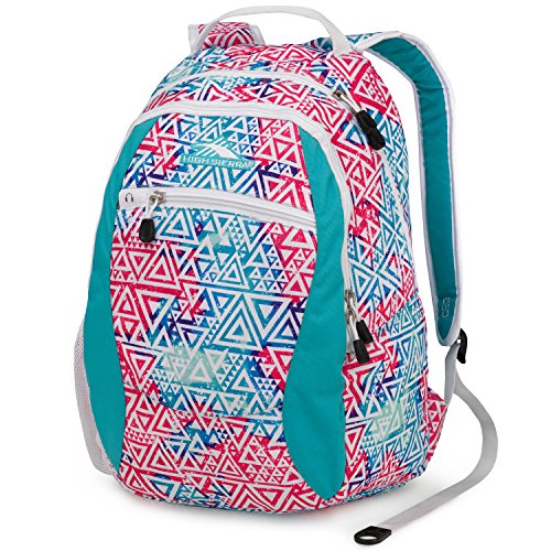 High Sierra Curve Backpack, Galaxy Tribe/Tropic Teal/White, 18.5 x 12.5 x 8.5-Inch