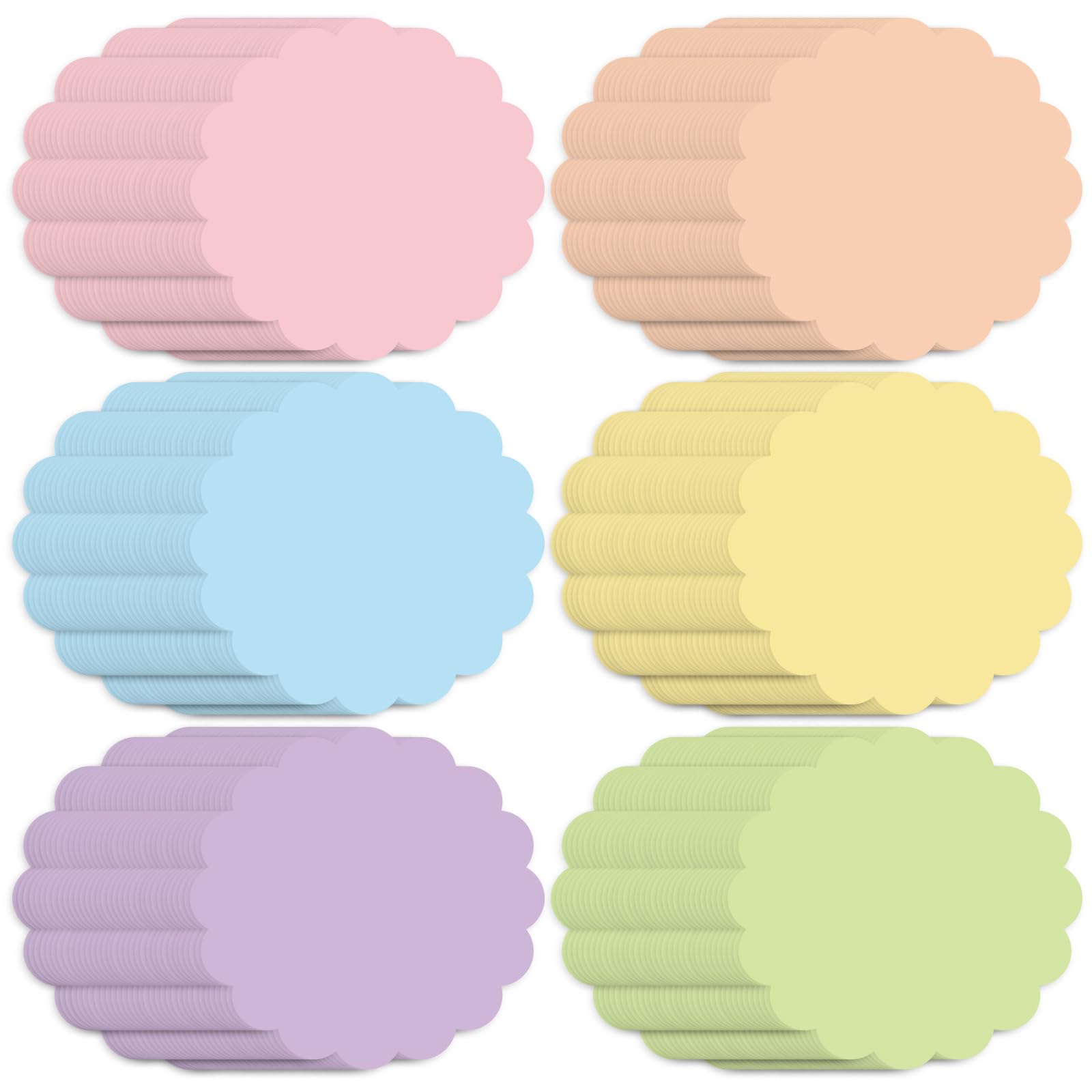 FYSUIMU 60 Stück pastellfarbene Platzsets aus Papier, gewellt, 34,9 cm, bunt, Einweg-Tischsets für Geburtstag, Hochzeit, Party, Abendessen, Tischset