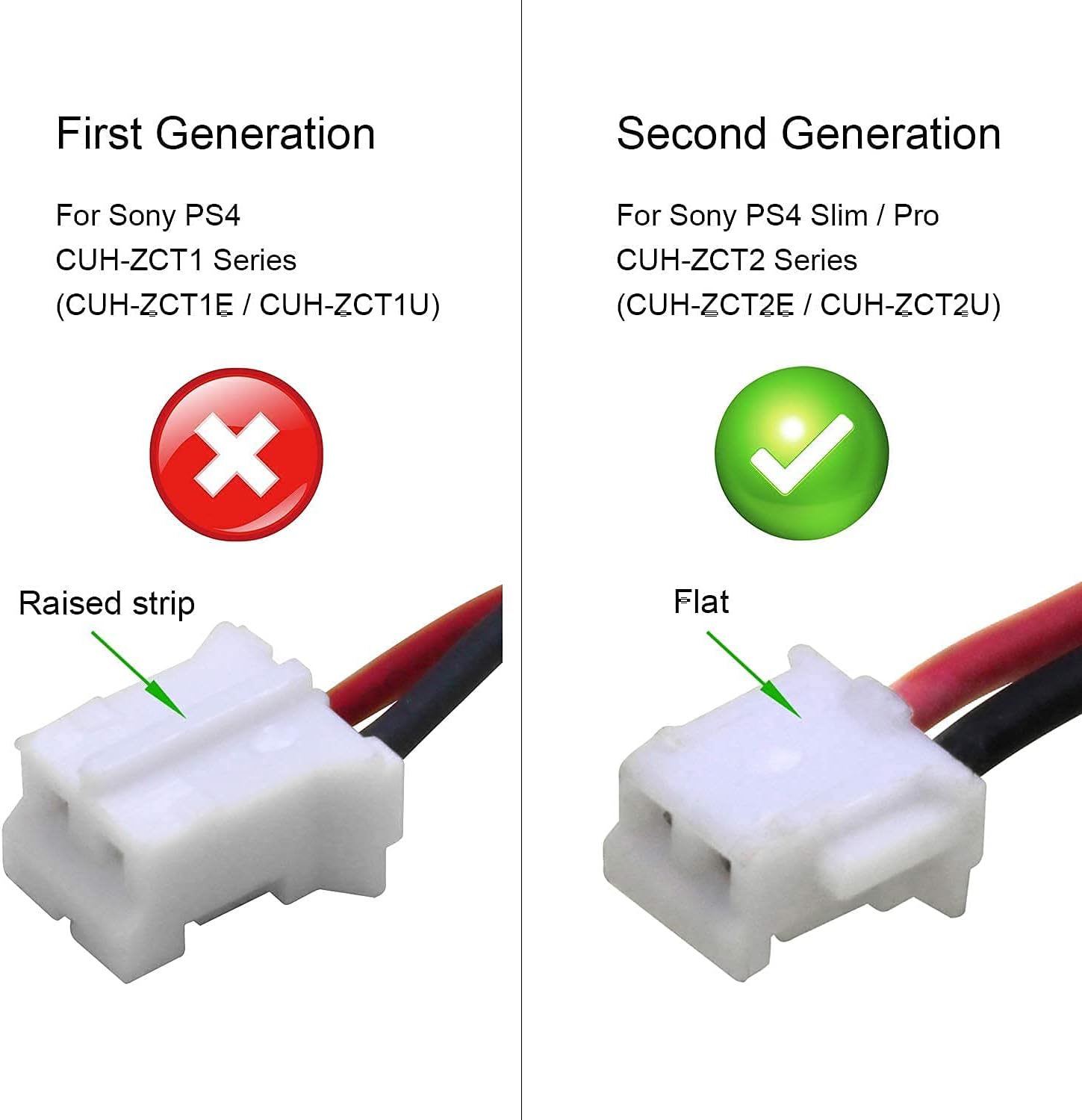 2500mAh 3.7V LIP1522 Replacement Battery For Sony Playstation 4 PS4 Dualshock 4 Pro Slim Bluetooth Wireless Controller Small plug Compatible With CUH-ZCT2 CUH-ZCT2U New 2016 Version and after