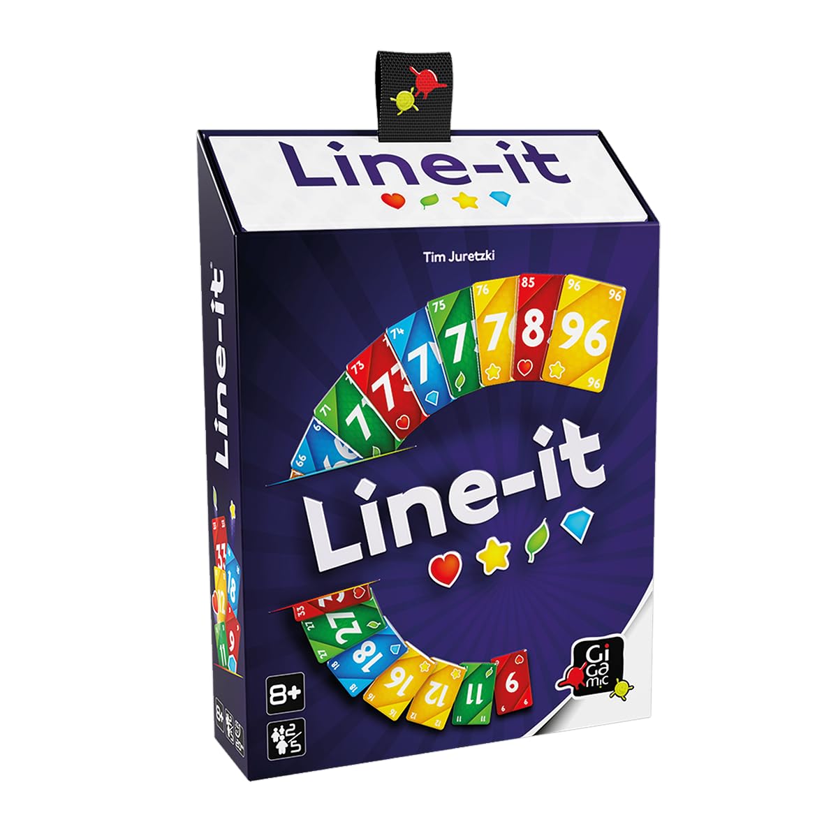Gigamic, Line-it, Familienspiel, Kartenspiel, 2-5 Spieler, Ab 8+ Jahren, 20 Minuten, Deutsch, Mehrfarbig, bunt